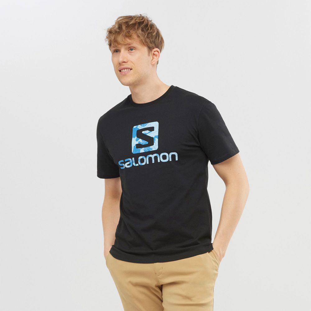 SALOMON OUTLIFE LOGO Philippines - Men's Tee Shirt - Black | 804256-YXA